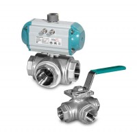 interapp BVL34金屬閥體小內孔頂部法蘭三通不銹鋼球閥BVT34