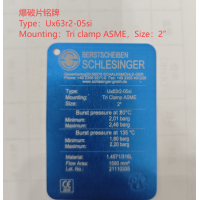 德國Schlesinger高壓爆破片U20nb140-03L用制藥行業(yè)管道上使用
